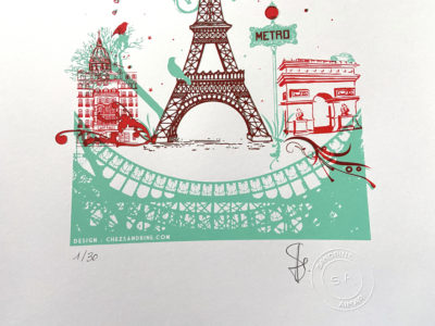 affiche sérigraphie Tour Eiffel Paris