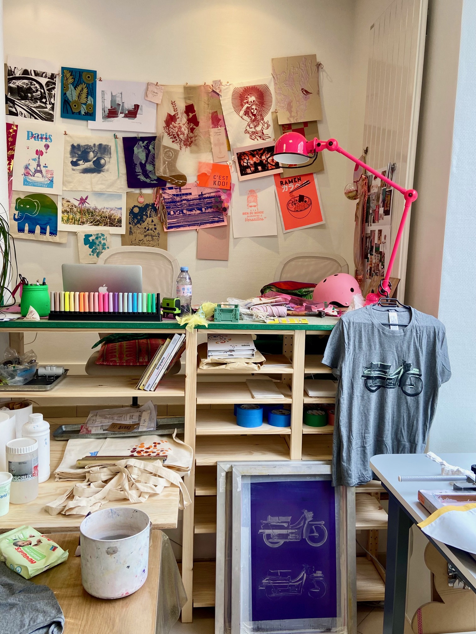 Atelier équipé sérigraphie manuelle